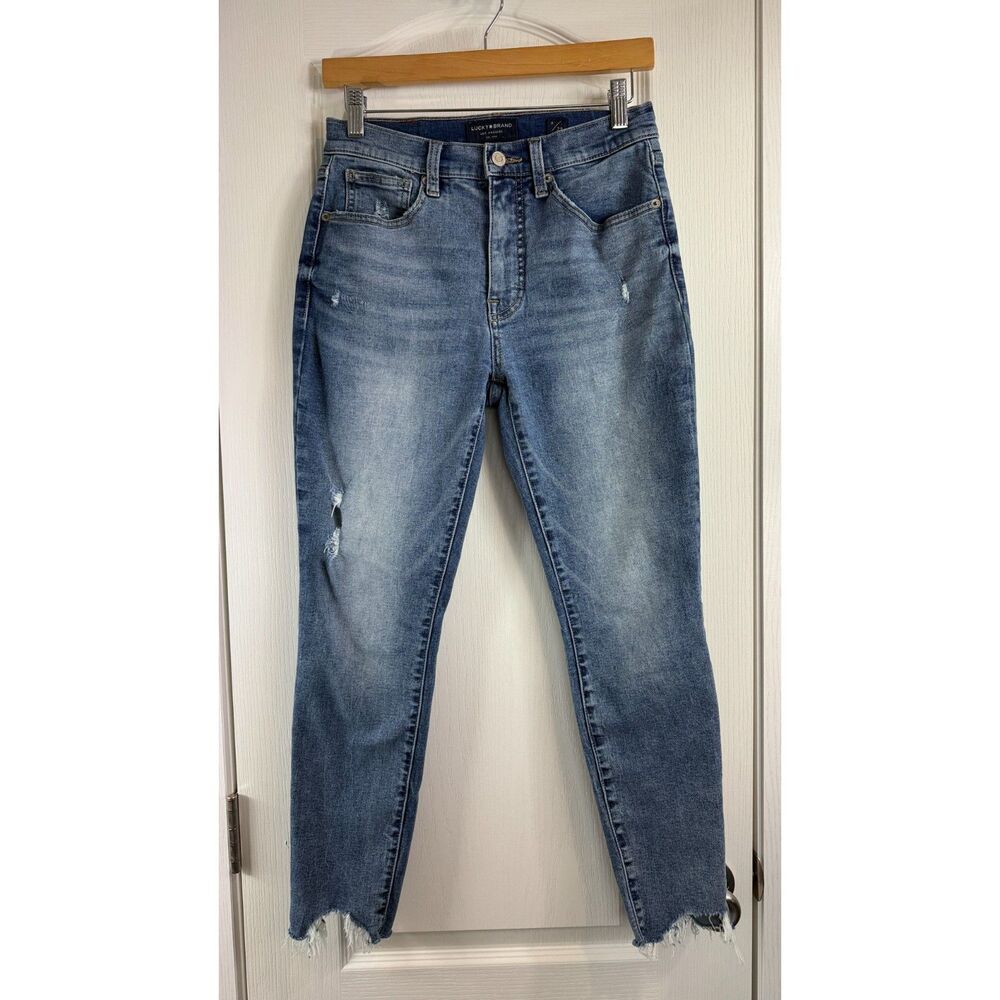 Lucky Brand High Rise Skinny Bridgette Jeans Distresses Women's 6 / 28 Ankle